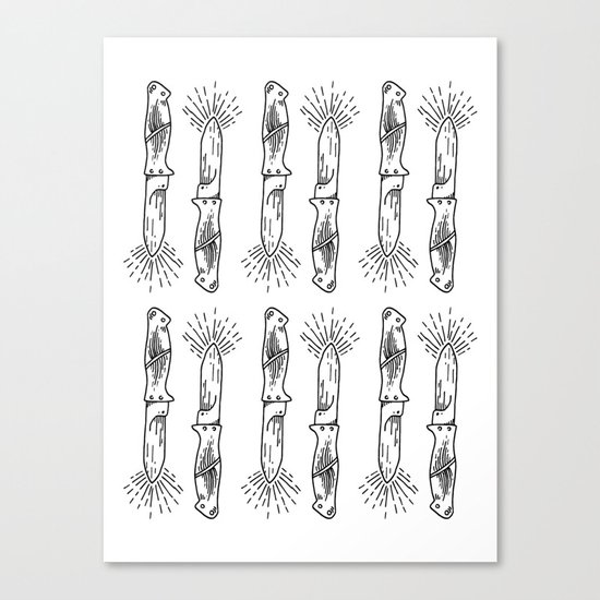 Knives Illustration Pattern Canvas Print