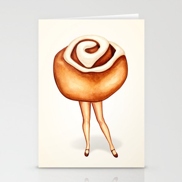 Cinnamon Roll Pin-Up  Stationery Cards