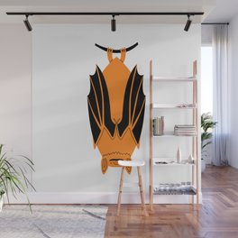 Funny halloween bat animal cartoon hanging upside down Wall Mural