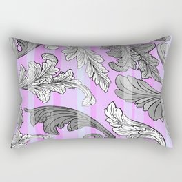 Folhas Clássicas Cinza em Rosa por  Miguel Matos Art Rectangular Pillow