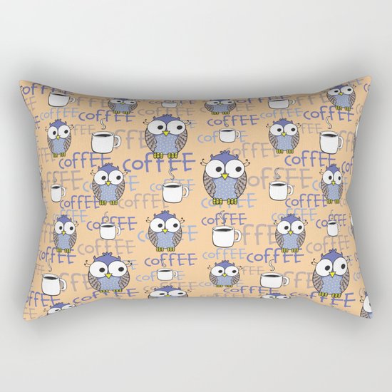 Owl orange pattern Rectangular Pillow