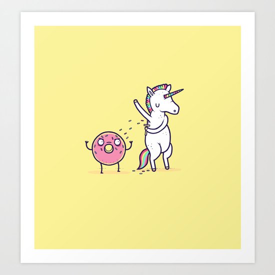 How donuts get sprinkles Art Print