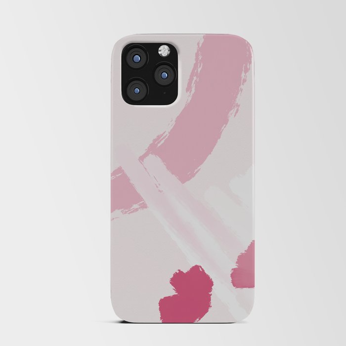 Encestra 1 - Minimal Abstract Painting - Pink, Rose iPhone Card Case