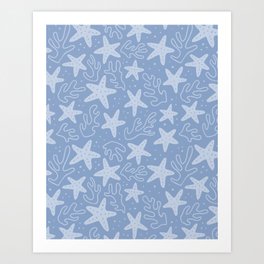Coastal Blue Starfish Art Print
