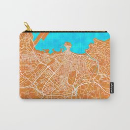 Gijon, Spain, Gold, Blue, City, Map Carry-All Pouch