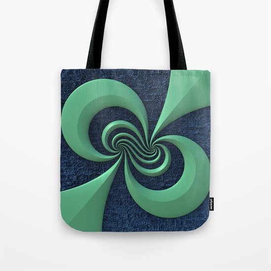Green on Blue Tote Bag