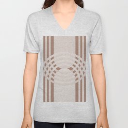 Arches Composition in Minimalist Bohemian Tan V Neck T Shirt
