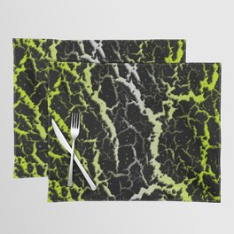 Cracked Space Lava - Lime Yellow/White Placemat