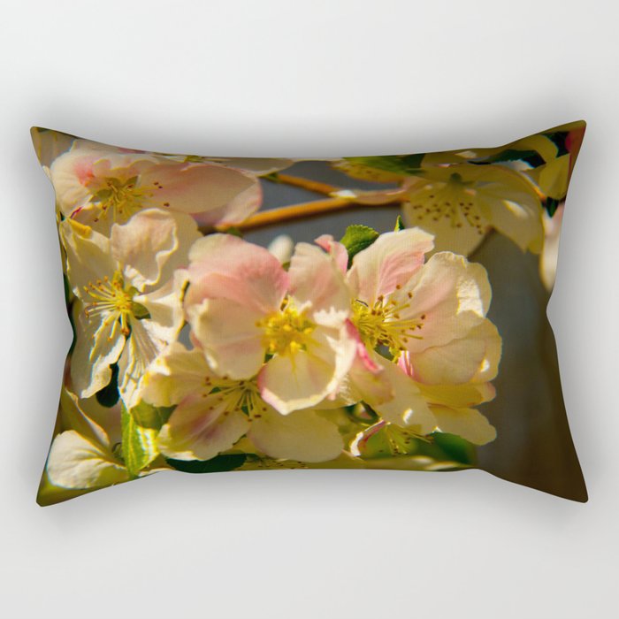 White Apple Blossoms Rectangular Pillow