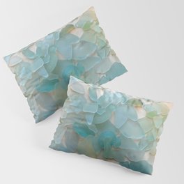 Ocean Hue Sea Glass Pillow Sham | Blue, Broken, Seafoam, Color, Seaglass, Downeast, Curated, Maine, Sea, Digital 