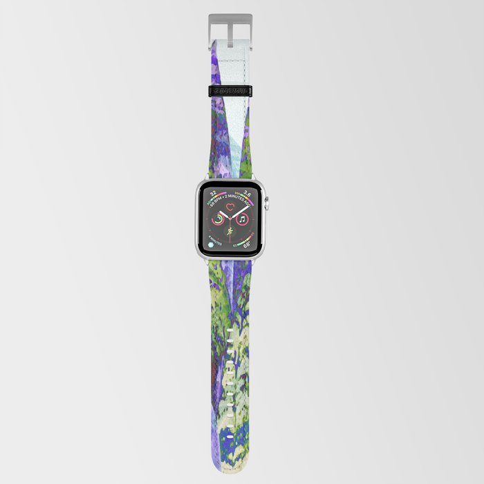 Snake Plant Leaves abstract violet turquoise Apple Watch Band