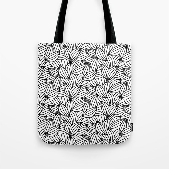 Abstract Lines Pattern Design 2 - Leaf Tote Bag
