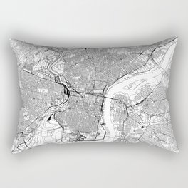 Philadelphia White Map Rectangular Pillow
