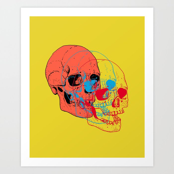 3D skulls Art Print