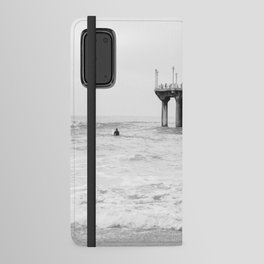 Surfing Next to the Pier in Manhattan Beach California Android Wallet Case