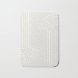 Minimal Line Curvature XI Natural Off White Mid Century Modern Arch Abstract Bath Mat