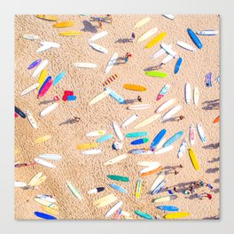 Surfboards Laying on the Beach Canvas Print