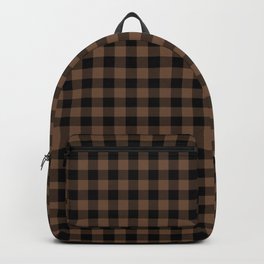 Classic Brown Coffee Country Cottage Summer Buffalo Plaid Backpack