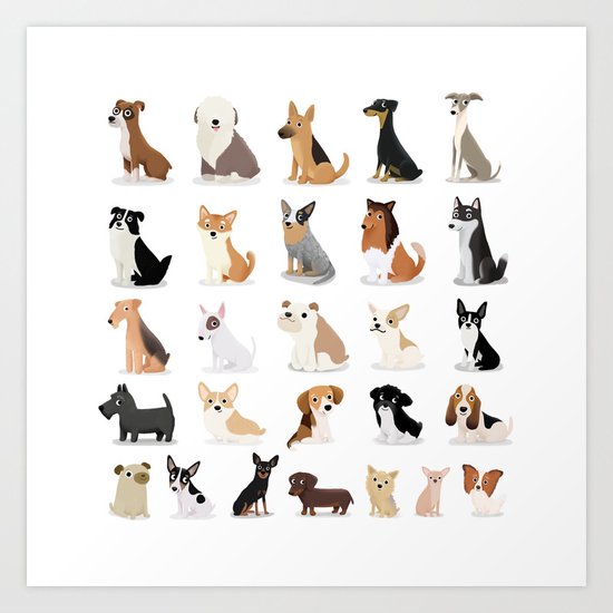 Dog Overload - Cute Dog Series Art Print