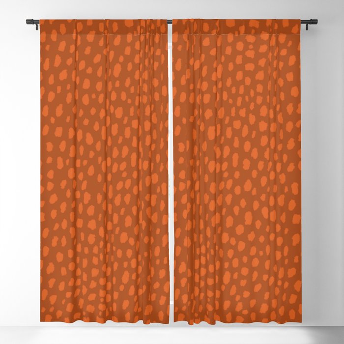 Burnt Orange Spots Blackout Curtain By, Burnt Orange Patterned Curtains