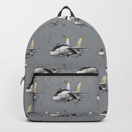 F-14 Tomcat Military Fighter Jet Aircraft Cartoon Illustration Backpack | Fighter, Flying, Cartoon, Military, Freelancers, F 14, Topgun, Airplane, Naval, Tailhook 