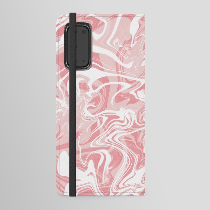 Pretty white and pink marble design Android Wallet Case