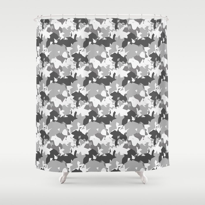 Grey Army camouflage Pattern  Shower Curtain