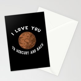 Planet I Love You To Mercury An Back Mercury Stationery Card