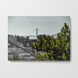 The Bay - City of San Francisco Metal Print | City, Sanfrancisco, Grey, Cityscape, Goldengatebridge, Photo, Green, Water, Black And White, Bridge 