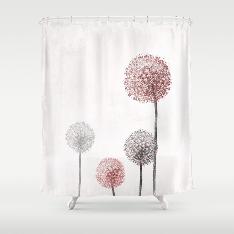 flower bath curtain minimalistic home decor flower shower curtain design dandelion bathroom decoration Dandelion shower curtain
