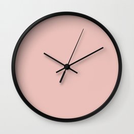 PINK HIBISCUS LIGHT PASTEL SOLID COLOR  Wall Clock | Pattern, Blush, Minimalism, Pale, Pastel, Strawberry, Light, Powdery, Pink, Painting 