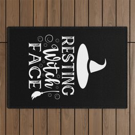 Resting Witch Face Funny Halloween Quote Outdoor Rug