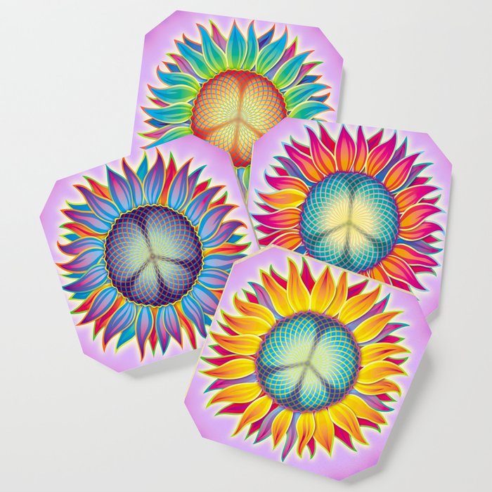 Psychedelic Sunflowers Coaster