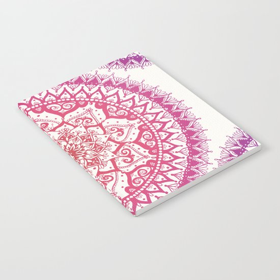 Yin Yang Mandala in Tropical Sunset Notebook