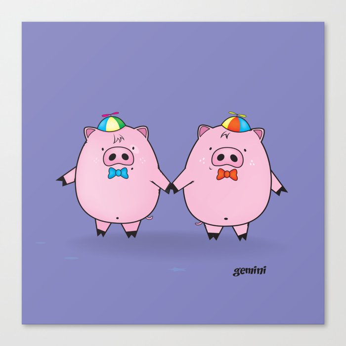 funny zodiac/gemini Canvas Print by mangulica | Society6