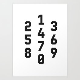 Typography Numbers #2 Art Print