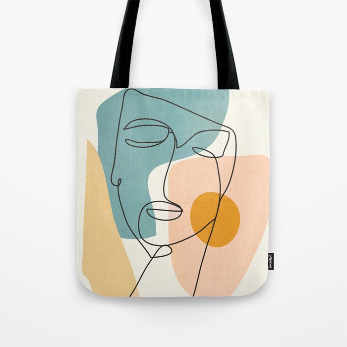 Abstract Face 25 Tote Bag by City Art Society6