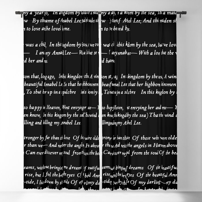 Annabel Lee Edgar Allan Poe black Classic Poem Blackout Curtain by Design &  Art | Society6
