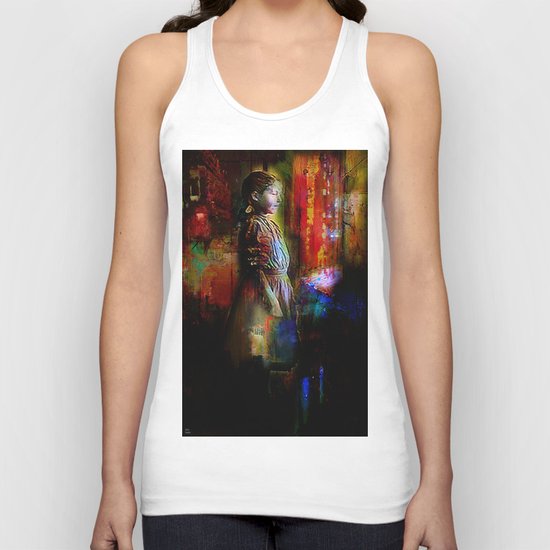 The little girl looks Unisex Tank Top