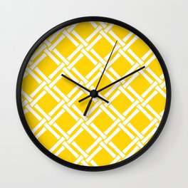 Classic Bamboo Trellis Pattern 230 Yellow Wall Clock