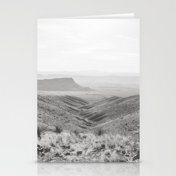 Big Bend Before Sunset - Black and White Texas Photography Stationery Cards