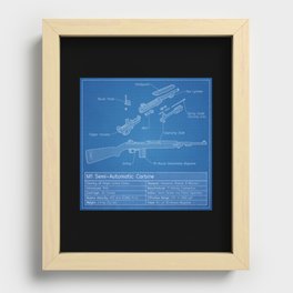 M1 Carbine Blueprint Recessed Framed Print