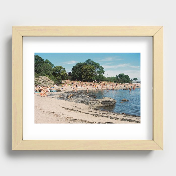 Packed Beach Recessed Framed Print