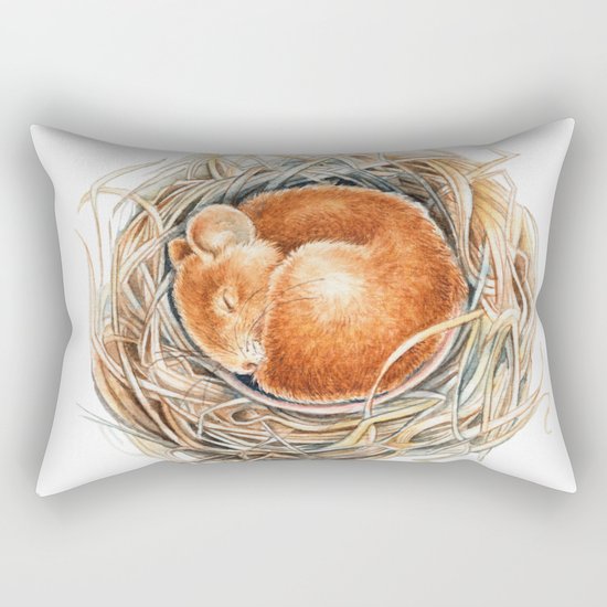 Mouse in the nest Rectangular Pillow