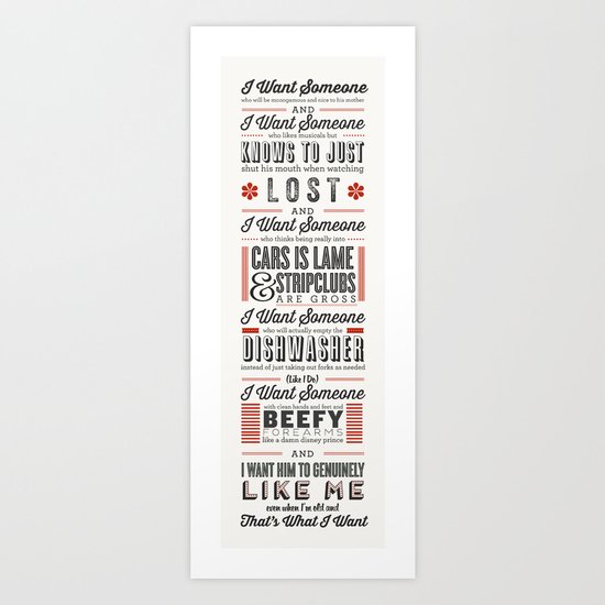 I Want Someone Art Print