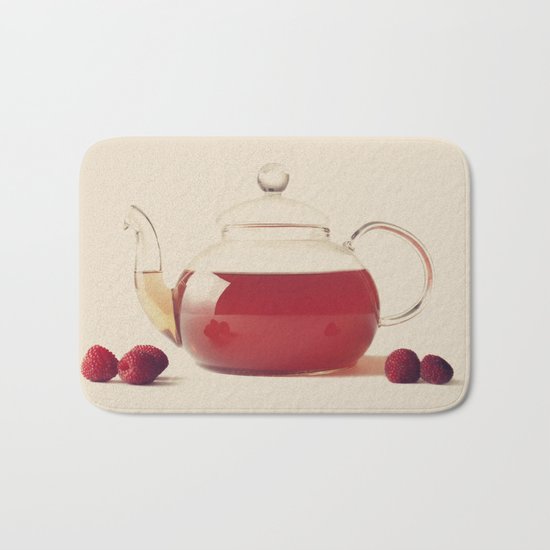 Raspberry Tea (Retro and Vintage Still Life Photography) Bath Mat