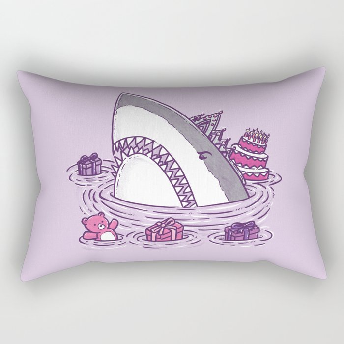 Birthday Princess Shark Rectangular Pillow