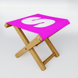 s (White & Magenta Letter) Folding Stool