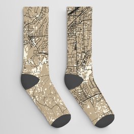 Santa Rosa, USA - Retro City Map Painting Socks