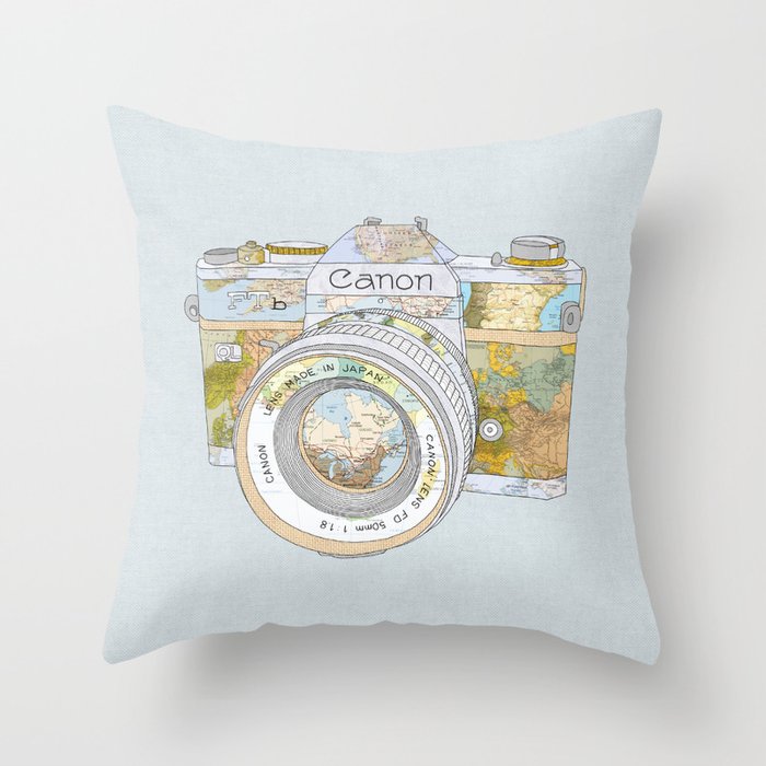 TRAVEL CAN0N Throw Pillow